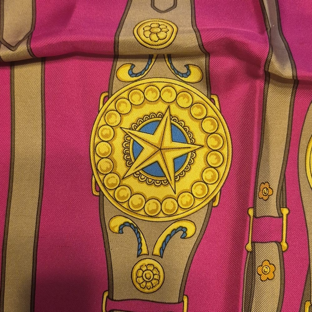 Celine Pink and Yellow Scarf - Picture 2 of 6